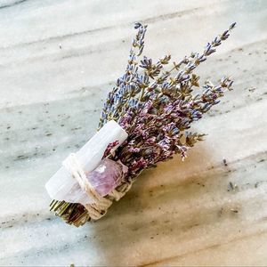 Lavender Sage Bundle Amethyst & Selenite Crystals